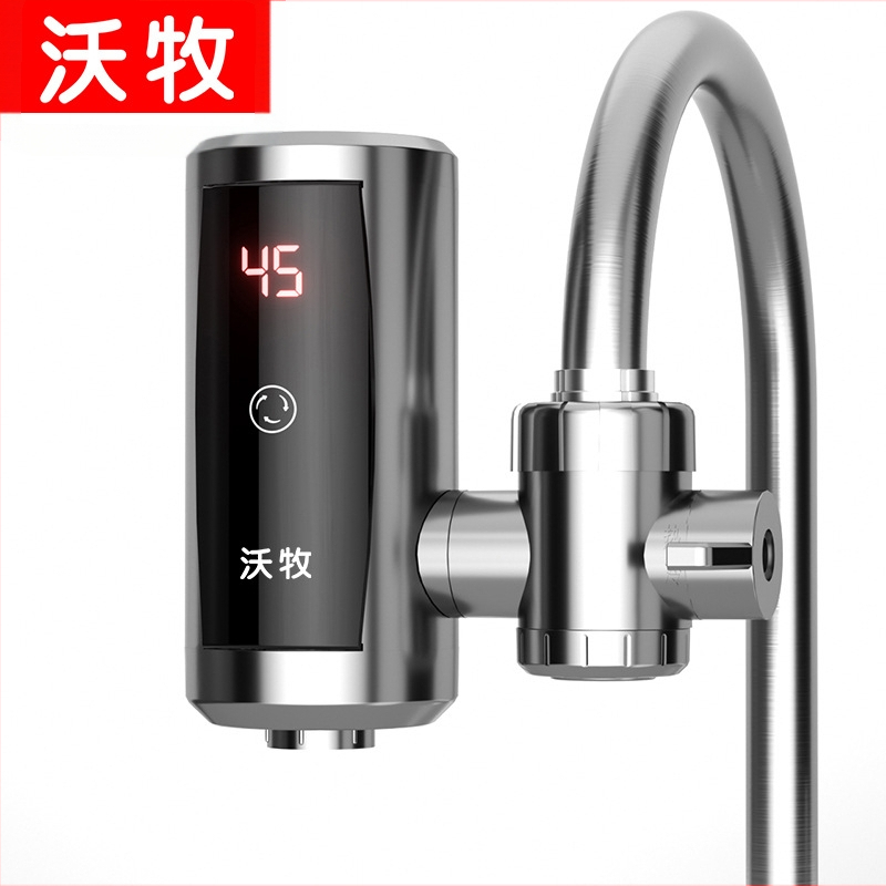 Електрически кран за вода с моментално нагряване и постоянна температура, без монтаж, за кухня и баня, модел WM-34-3, 3400W, 220V, цифров дисплей