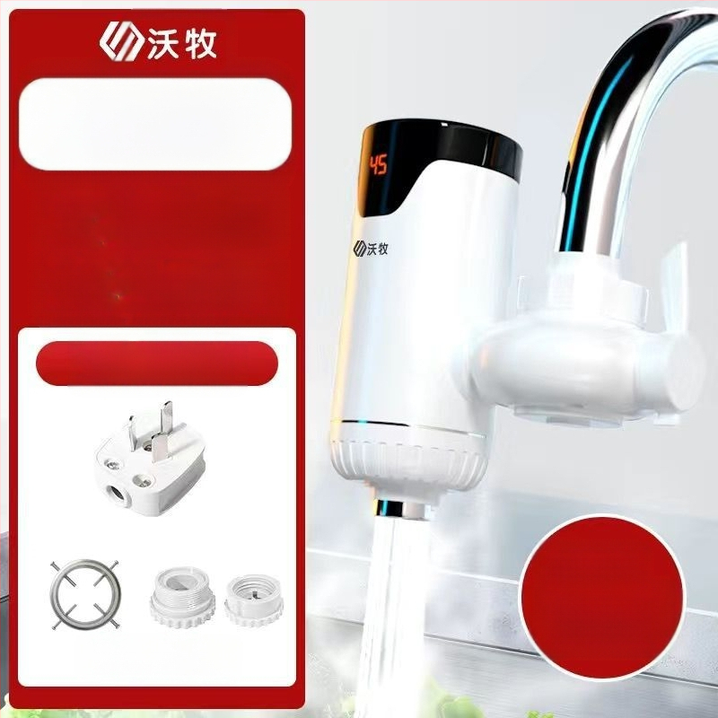 Електрически кран за вода с моментално нагряване и постоянна температура, без монтаж, за кухня и баня, модел WM-34-3, 3400W, 220V, цифров дисплей