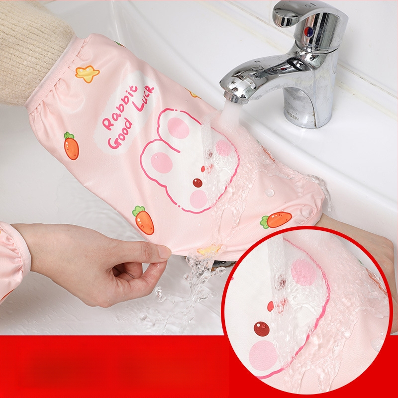 Manșete impermeabile cu imprimeu desen animat pentru copii – pentru bucătărie, lavabile, rezistente la pete, 3–13 ani.