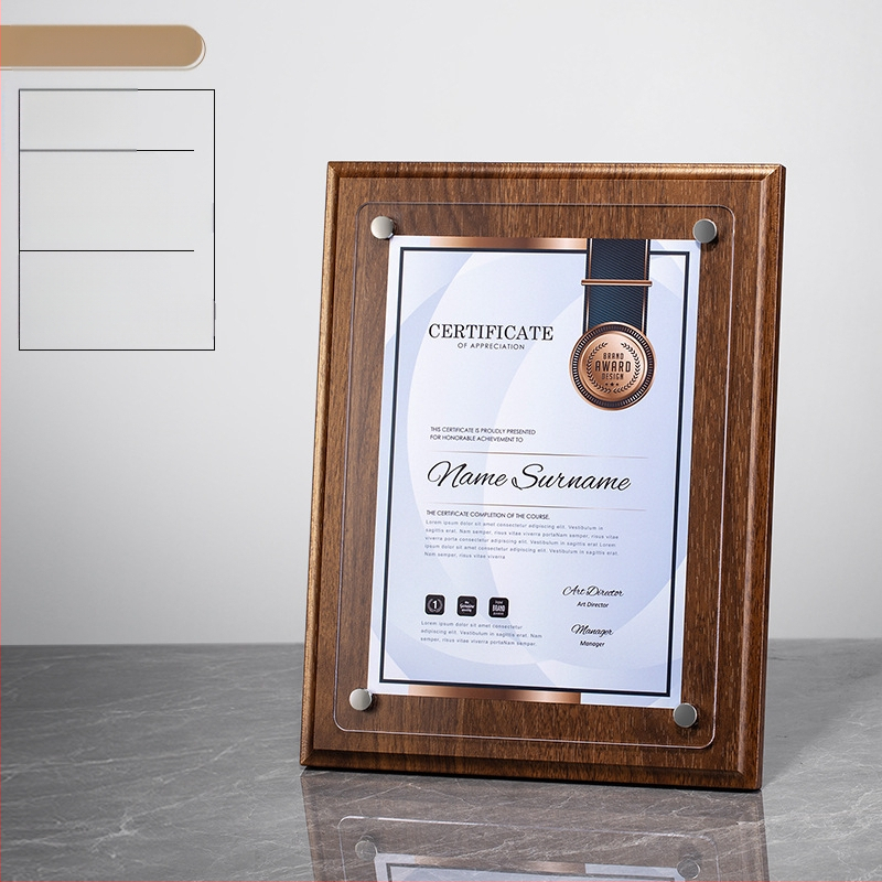 Placă din lemn pentru personalizarea medalelor cu logo, Scrisoare de autorizare a mărcii, Placă din acrilic cristal