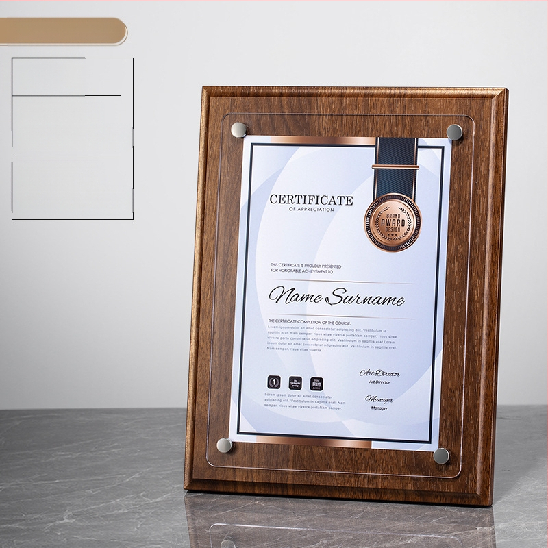 Placă din lemn pentru personalizarea medalelor cu logo, Scrisoare de autorizare a mărcii, Placă din acrilic cristal