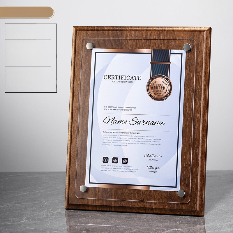 Placă din lemn pentru personalizarea medalelor cu logo, Scrisoare de autorizare a mărcii, Placă din acrilic cristal