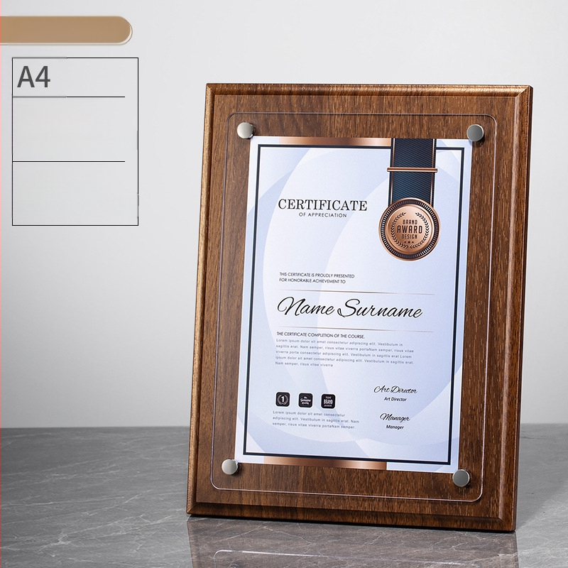 Placă din lemn pentru personalizarea medalelor cu logo, Scrisoare de autorizare a mărcii, Placă din acrilic cristal