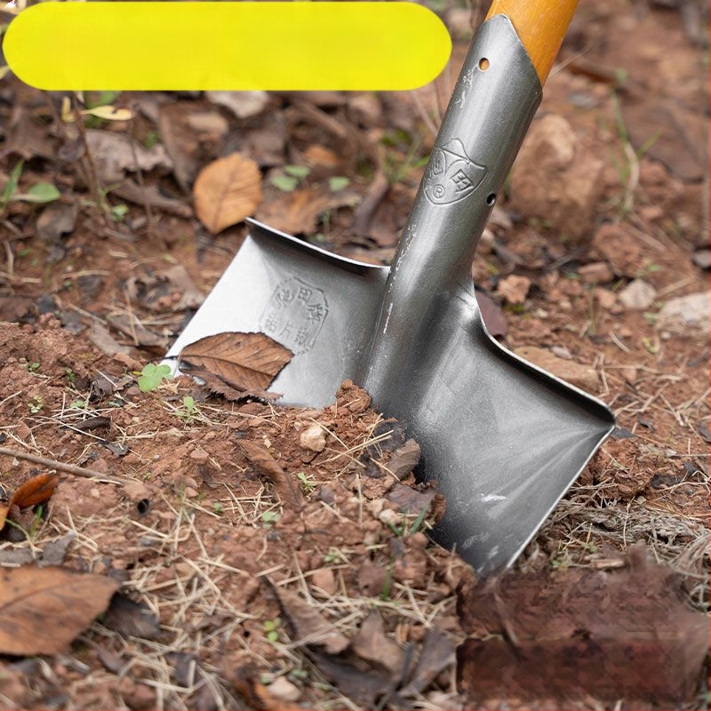 Tűzoltó ásó magas szénacél fejjel és fa nyéllel, bányászati felhasználásra — Golden Dragon