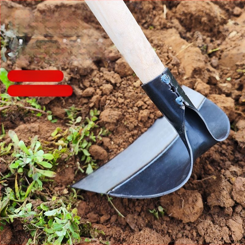 Hosszú nyeletű gyomirtó kapa teljes acélból, erősített fejjel, kültéri kertészkedéshez