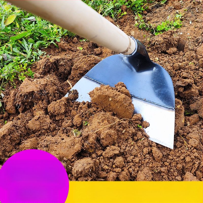 Hosszú nyeletű gyomirtó kapa teljes acélból, erősített fejjel, kültéri kertészkedéshez