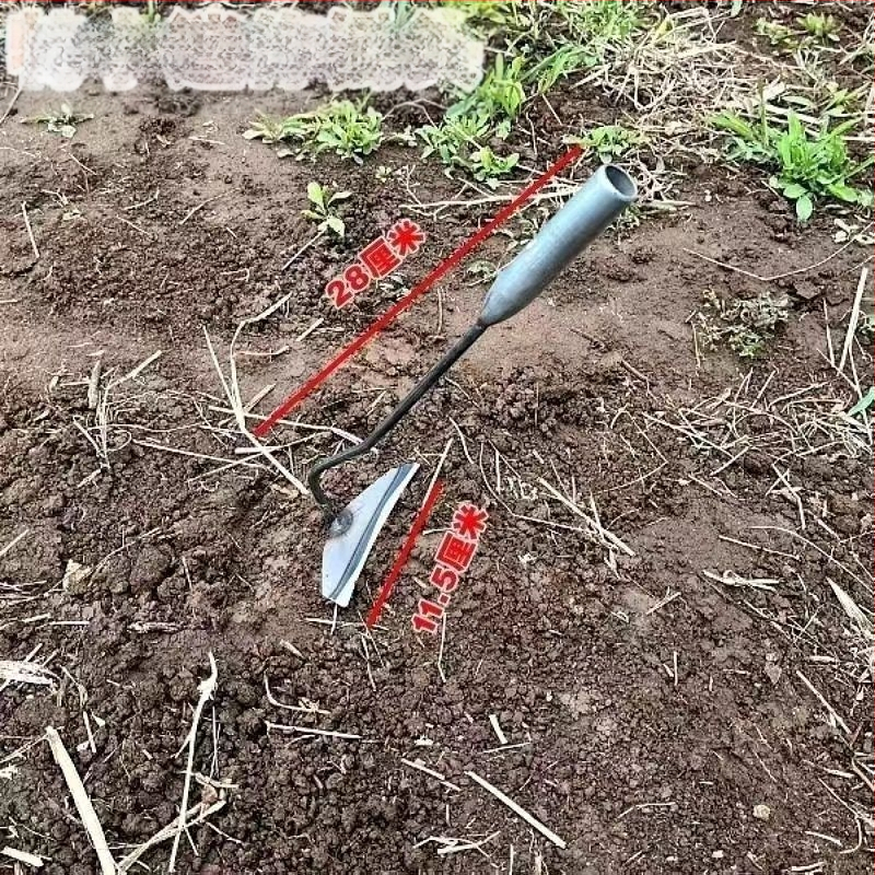 Hosszú nyeletű gyomirtó kapa teljes acélból, erősített fejjel, kültéri kertészkedéshez