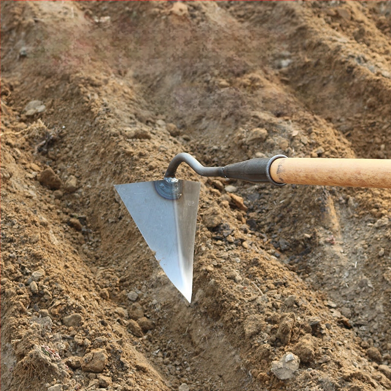 Háromszög kapálóvas kerthez – mangánacélból készült, kerti eszköz a sávok ásására és a talaj lazítására, márka Lan Jiaochen