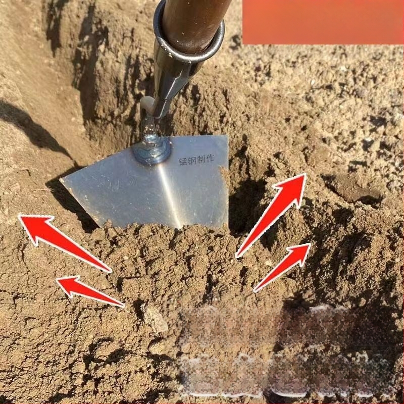 Háromszög kapálóvas kerthez – mangánacélból készült, kerti eszköz a sávok ásására és a talaj lazítására, márka Lan Jiaochen