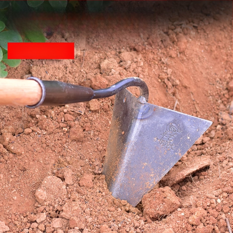 Háromszög kapálóvas kerthez – mangánacélból készült, kerti eszköz a sávok ásására és a talaj lazítására, márka Lan Jiaochen