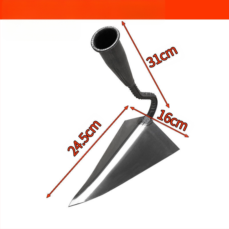 Háromszög kapálóvas kerthez – mangánacélból készült, kerti eszköz a sávok ásására és a talaj lazítására, márka Lan Jiaochen