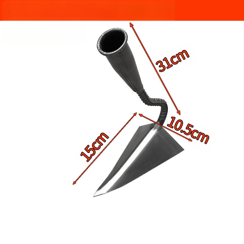 Háromszög kapálóvas kerthez – mangánacélból készült, kerti eszköz a sávok ásására és a talaj lazítására, márka Lan Jiaochen