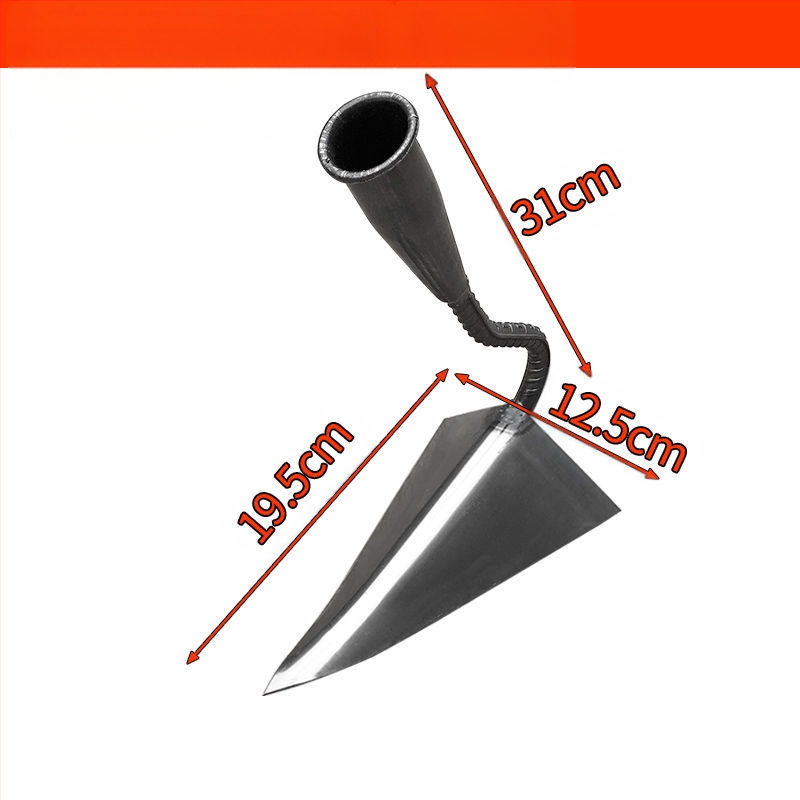 Háromszög kapálóvas kerthez – mangánacélból készült, kerti eszköz a sávok ásására és a talaj lazítására, márka Lan Jiaochen
