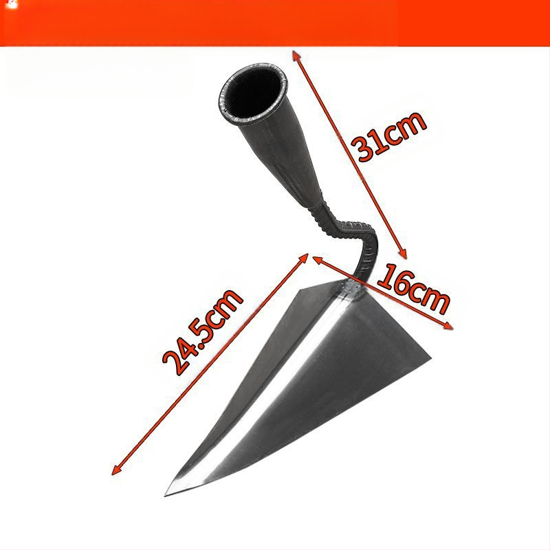 Háromszög kapálóvas kerthez – mangánacélból készült, kerti eszköz a sávok ásására és a talaj lazítására, márka Lan Jiaochen