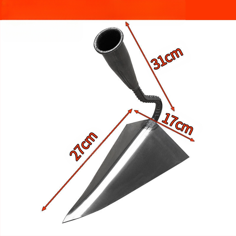Háromszög kapálóvas kerthez – mangánacélból készült, kerti eszköz a sávok ásására és a talaj lazítására, márka Lan Jiaochen