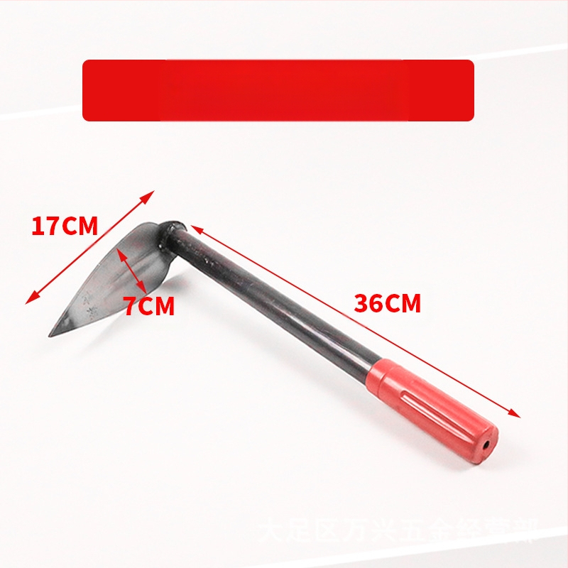  Lopată de grădină cu dublă utilizare, greblă cu trei dinți, vârf ascuțit; Wanxing marcă, bază din oțel, unelte de construcții