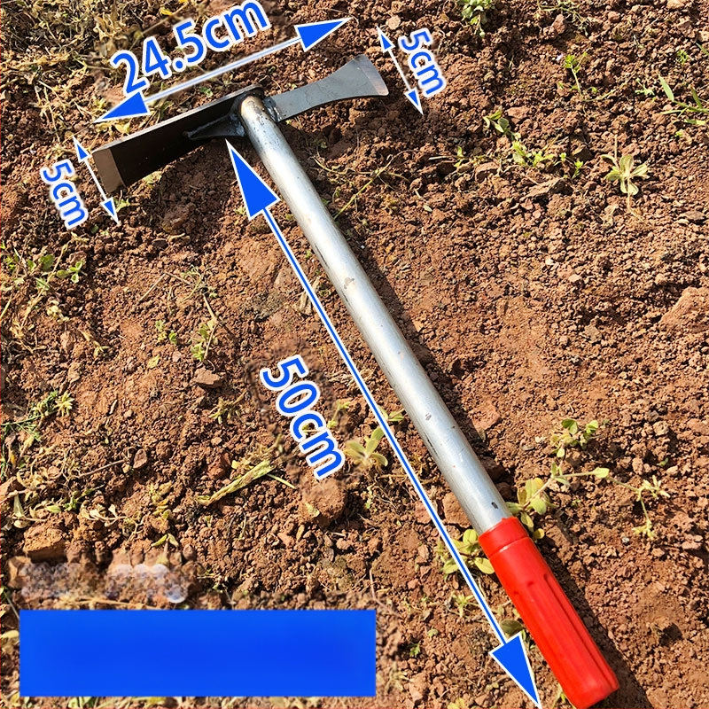  Lopată de grădină cu dublă utilizare, greblă cu trei dinți, vârf ascuțit; Wanxing marcă, bază din oțel, unelte de construcții