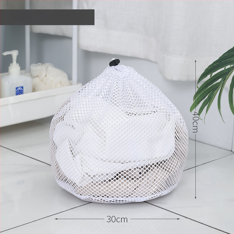 Mrežaina veļas soma ar auklu, no poliestera, mazgāšanai mašīnā, bieza un izturīga