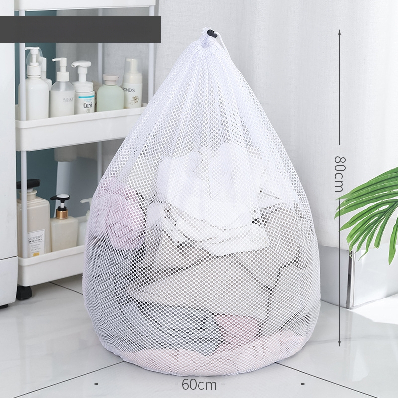 Mrežaina veļas soma ar auklu, no poliestera, mazgāšanai mašīnā, bieza un izturīga