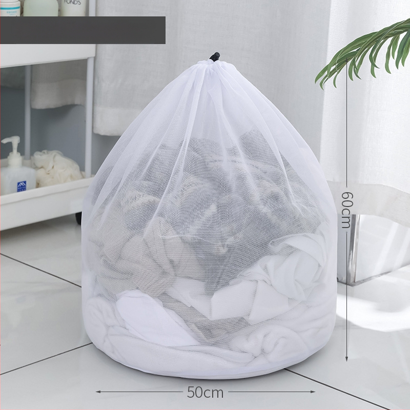 Mrežaina veļas soma ar auklu, no poliestera, mazgāšanai mašīnā, bieza un izturīga