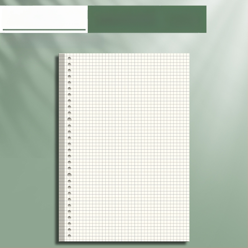 Caurspīdīgs piezīmju grāmatiņa ar noņemamu iekšējo bloku un kvadrātveida lapām, ideāli piemērots vidusskolas skolēniem