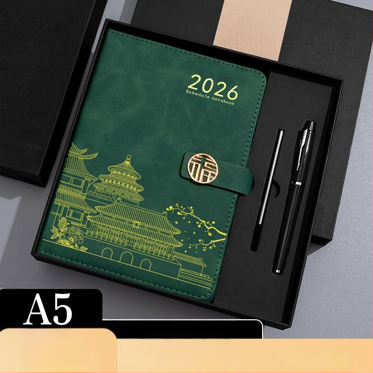 Bilježnica Qingyile stationery, navlaka od umjetne kože, žično povezivanje, Daolin papir, 80 g/m²