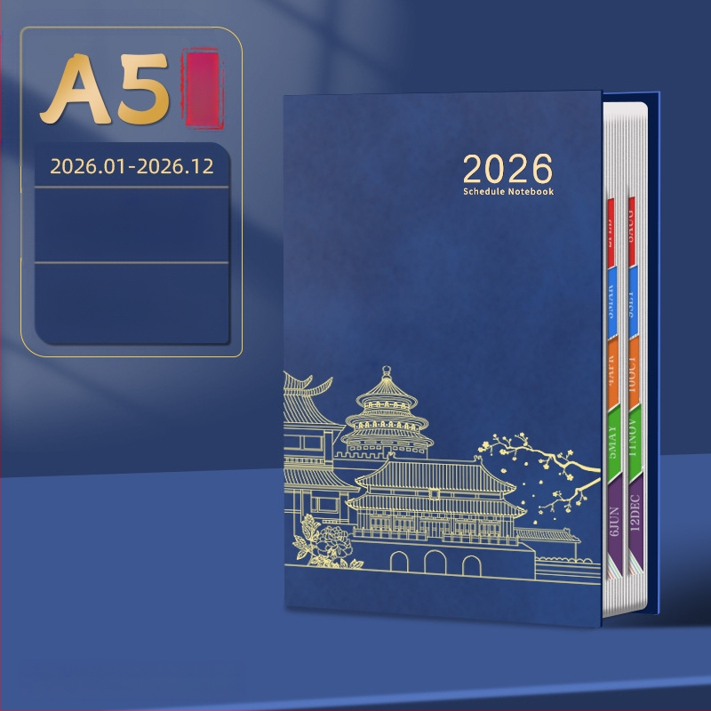 Bilježnica Qingyile stationery, navlaka od umjetne kože, žično povezivanje, Daolin papir, 80 g/m²