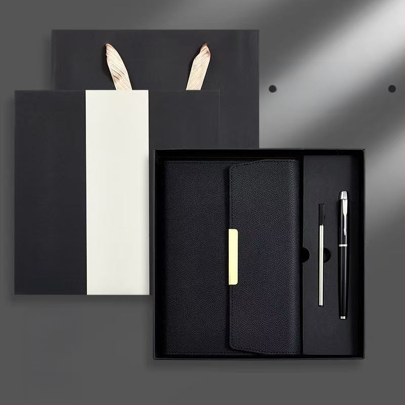 Poklon set bilježnica s PU koricama, spiralno povezivanje, Dowling papir 80 g, USB 16 GB, metalno pero s refillom