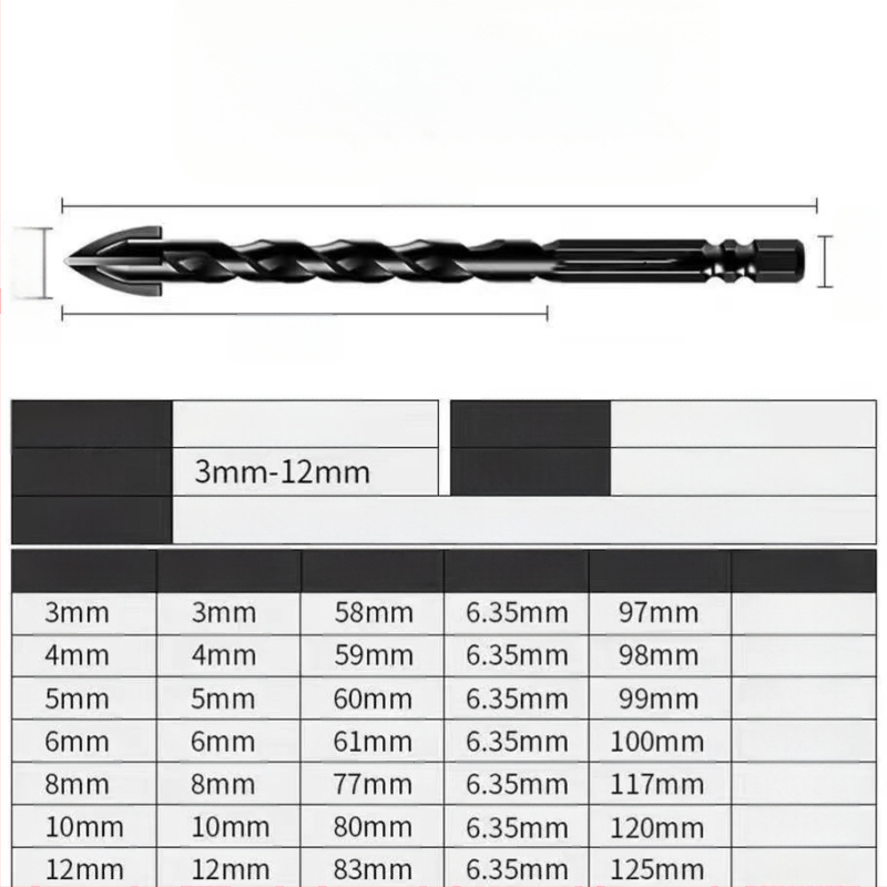 Burghie încrucișate și triunghi pentru plăci ceramice, sticlă, marmură și pereți din ciment