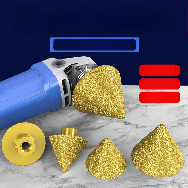 Haoqi Диамантен фрезер за заобляне на ръбове за керамични плочки и мрамор – отвори за дупки, разширител на отвори, бур за пробиване, конусовидна глава за шлайфане