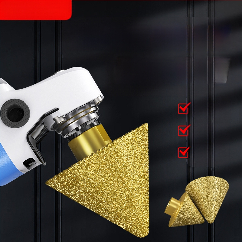 Haoqi Диамантен фрезер за заобляне на ръбове за керамични плочки и мрамор – отвори за дупки, разширител на отвори, бур за пробиване, конусовидна глава за шлайфане