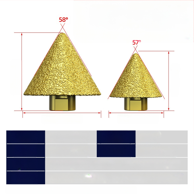 Haoqi Диамантен фрезер за заобляне на ръбове за керамични плочки и мрамор – отвори за дупки, разширител на отвори, бур за пробиване, конусовидна глава за шлайфане