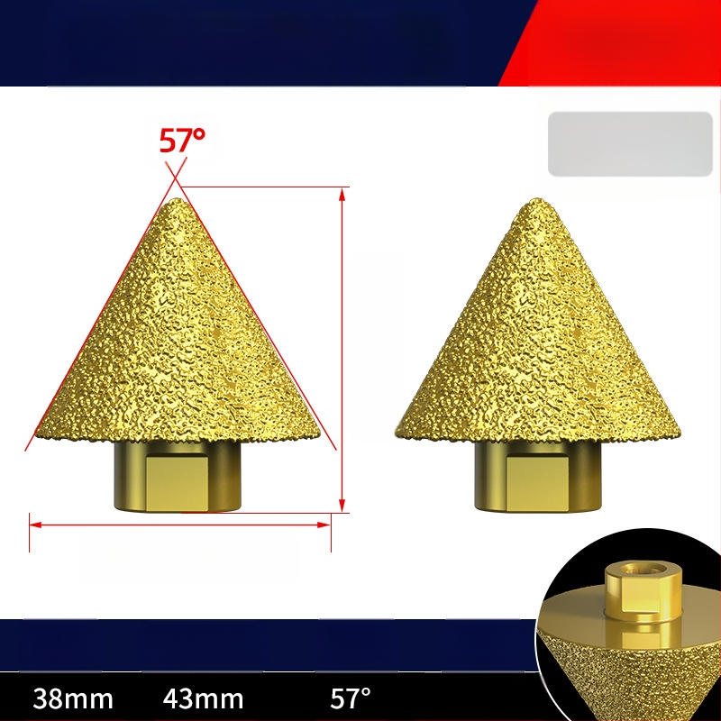 Haoqi Диамантен фрезер за заобляне на ръбове за керамични плочки и мрамор – отвори за дупки, разширител на отвори, бур за пробиване, конусовидна глава за шлайфане