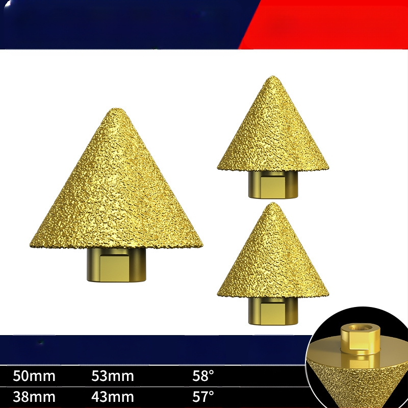 Haoqi Диамантен фрезер за заобляне на ръбове за керамични плочки и мрамор – отвори за дупки, разширител на отвори, бур за пробиване, конусовидна глава за шлайфане