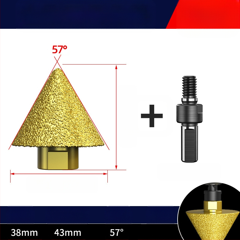 Haoqi Диамантен фрезер за заобляне на ръбове за керамични плочки и мрамор – отвори за дупки, разширител на отвори, бур за пробиване, конусовидна глава за шлайфане
