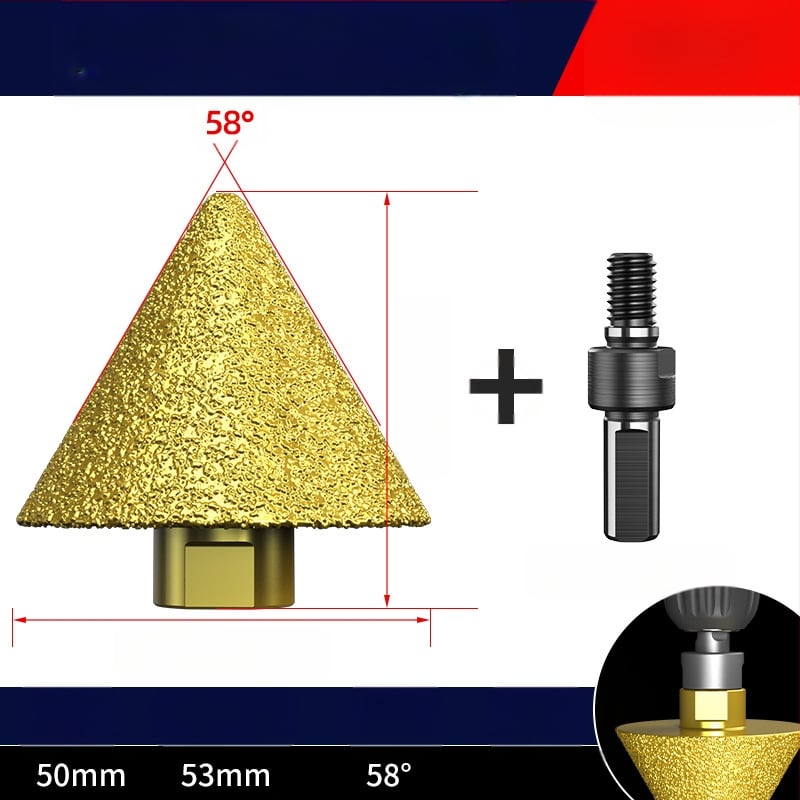 Haoqi Диамантен фрезер за заобляне на ръбове за керамични плочки и мрамор – отвори за дупки, разширител на отвори, бур за пробиване, конусовидна глава за шлайфане