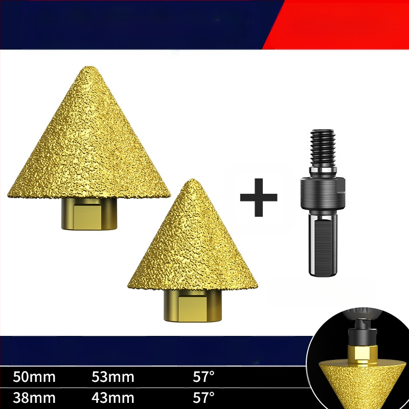 Haoqi Диамантен фрезер за заобляне на ръбове за керамични плочки и мрамор – отвори за дупки, разширител на отвори, бур за пробиване, конусовидна глава за шлайфане