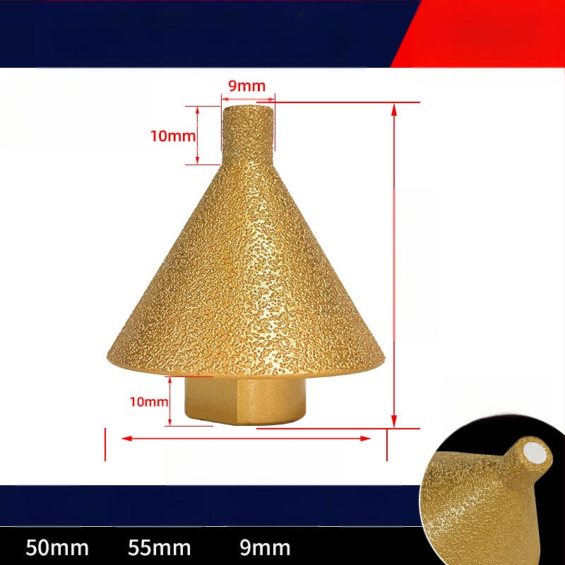 Haoqi Диамантен фрезер за заобляне на ръбове за керамични плочки и мрамор – отвори за дупки, разширител на отвори, бур за пробиване, конусовидна глава за шлайфане