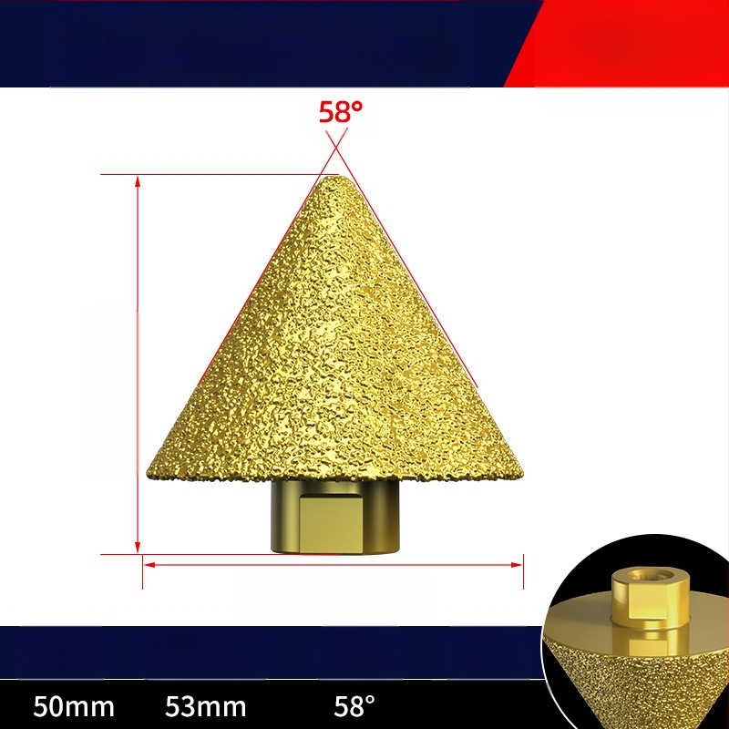 Haoqi Диамантен фрезер за заобляне на ръбове за керамични плочки и мрамор – отвори за дупки, разширител на отвори, бур за пробиване, конусовидна глава за шлайфане