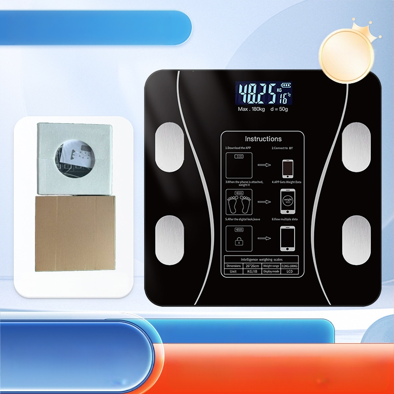 Ķermeņa tauku svari ar Bluetooth — gudra mājas veselības svari pieaugušajiem; mēra svaru, ķermeņa taukus, kalorijas un mitrumu; maksimālais slodze 180 kg