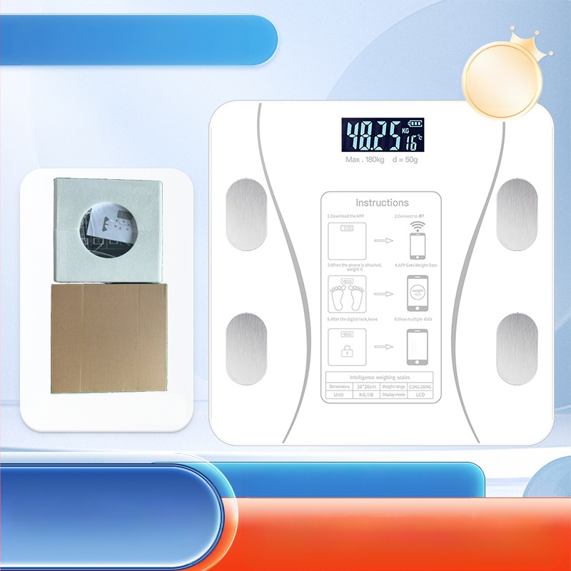 Ķermeņa tauku svari ar Bluetooth — gudra mājas veselības svari pieaugušajiem; mēra svaru, ķermeņa taukus, kalorijas un mitrumu; maksimālais slodze 180 kg
