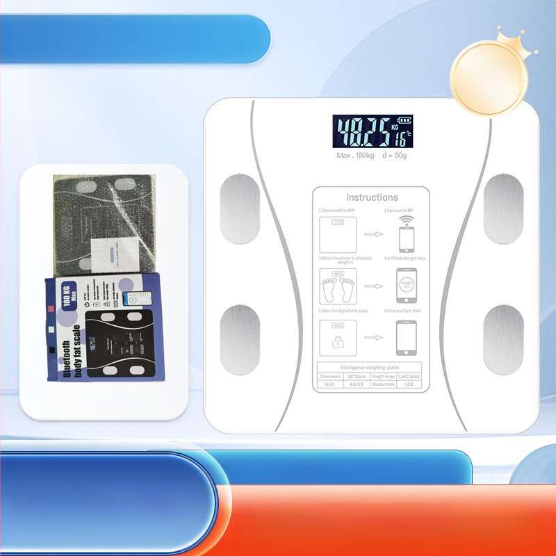 Ķermeņa tauku svari ar Bluetooth — gudra mājas veselības svari pieaugušajiem; mēra svaru, ķermeņa taukus, kalorijas un mitrumu; maksimālais slodze 180 kg