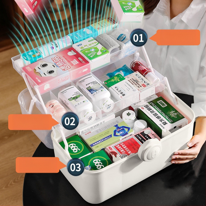 Gyógyszer-tároló doboz - Rhythm, műanyag, 3 rekesz, modell 85, hordozható (Márka Rhythm; Anyag: Műanyag; Rekeszek: 3; Modell: 85; Hordozható)