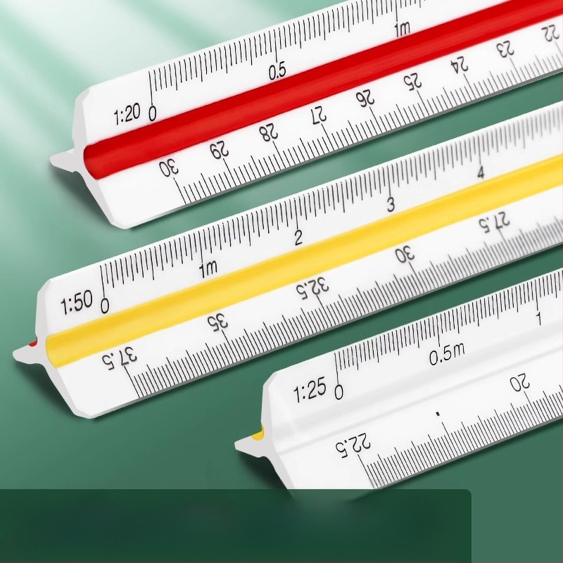 Триъгълен мащабен линейник за вътрешно архитектурно чертане, пластмасов, Liangzhi SLBLC