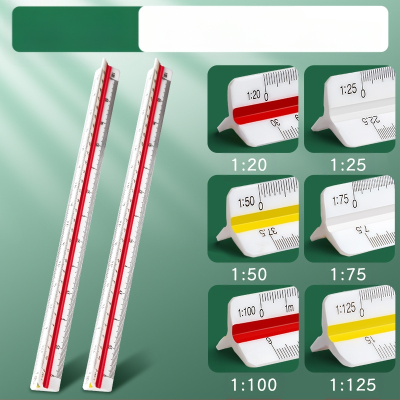 Триъгълен мащабен линейник за вътрешно архитектурно чертане, пластмасов, Liangzhi SLBLC