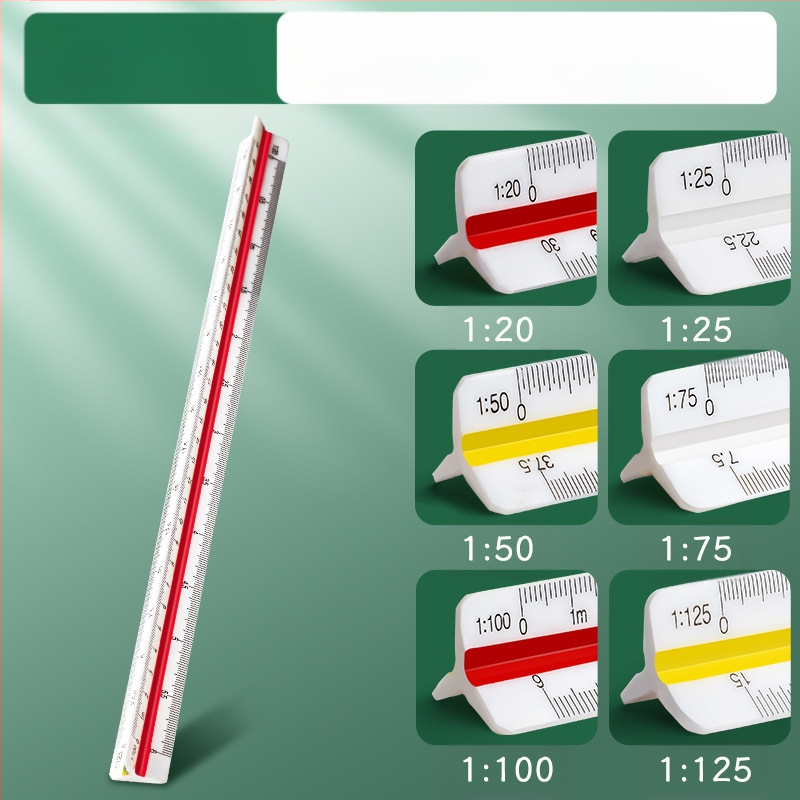 Триъгълен мащабен линейник за вътрешно архитектурно чертане, пластмасов, Liangzhi SLBLC