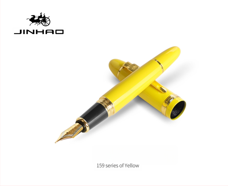 Jin Hao 159 sērijas irīdija parakstīšanas pildspalva, metāla korpuss, spirālveida tintes padeve, metāla uzgalis, drukāts logotips, pielāgošana