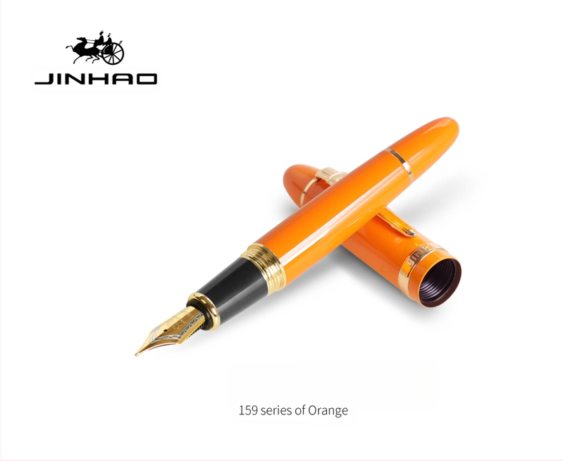 Jin Hao 159 sērijas irīdija parakstīšanas pildspalva, metāla korpuss, spirālveida tintes padeve, metāla uzgalis, drukāts logotips, pielāgošana