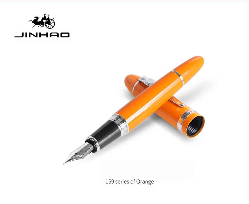 Jin Hao 159 sērijas irīdija parakstīšanas pildspalva, metāla korpuss, spirālveida tintes padeve, metāla uzgalis, drukāts logotips, pielāgošana
