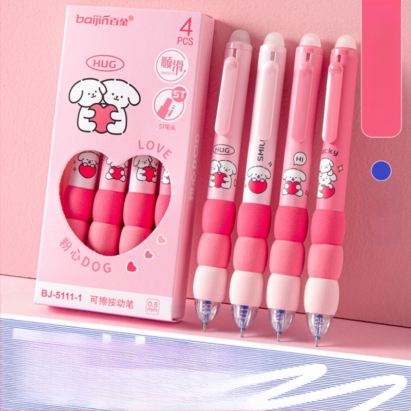 Izdzēšamā želejas pildspalva ar gradientu šuvēm vāciņu, plastmasas korpuss, klik mehānisms, nerūsējošā tērauda uzgalis